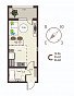 1-комнатная квартира, 26.68 м2, эт. 9, id: 1091191, фото 1