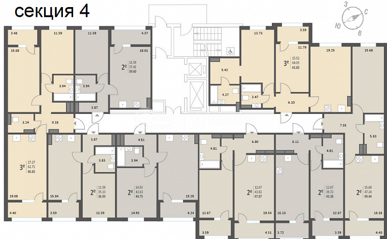 2-комнатная квартира, 62.9 м2, эт. 4, id: 917094, фото 13