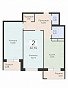 2-комнатная квартира, 60.39 м2, эт. 4, id: 1071250, фото 1
