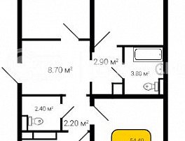 3-комнатная квартира, 88.9 м2