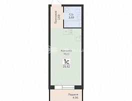 1-комнатная квартира, 25.62 м2