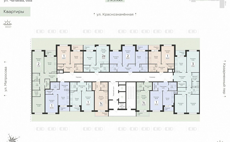 1-Комнатная квартира 38.63м², эт. 13, фото 13