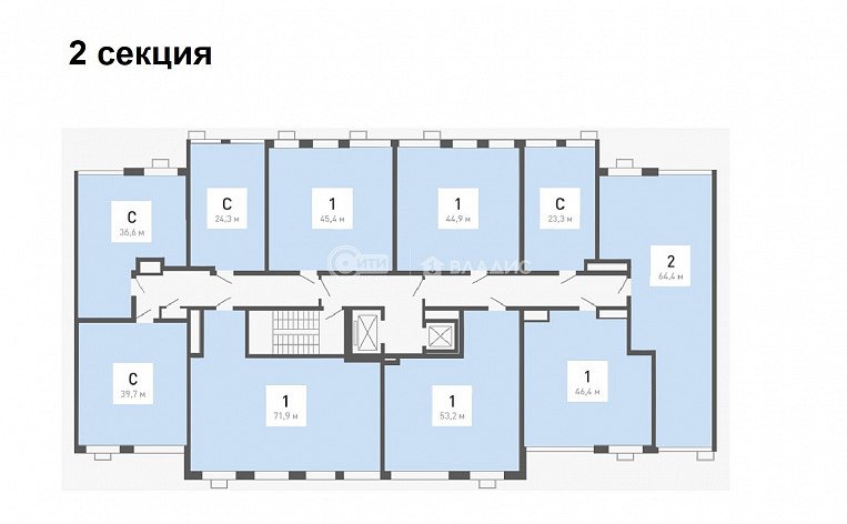 1-комнатная квартира, 56.5 м2, эт. 15, id: 979062, фото 13