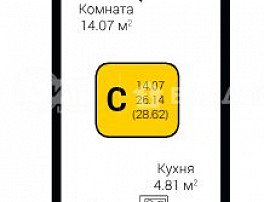 1-комнатная квартира, 28.62 м2
