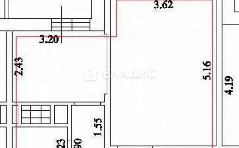 1-Комнатная квартира 40.00м², эт. 13, фото 6