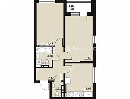 2-комнатная квартира, 57.65 м2