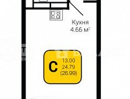 1-комнатная квартира, 26.99 м2
