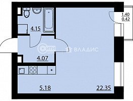 1-комнатная квартира, 36.02 м2
