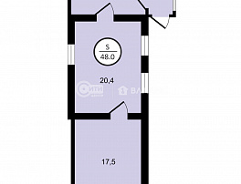 Часть дома, комнат 2, 48 кв.м
