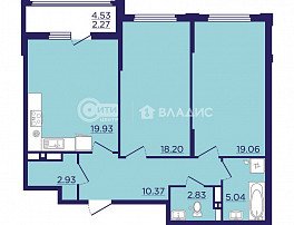 2-комнатная квартира, 64.21 м2