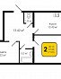 2-комнатная квартира, 71.22 м2, эт. 16, id: 756562, фото 1