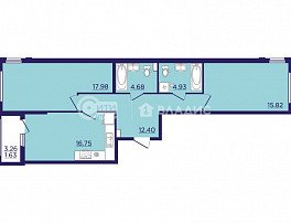 1-комнатная квартира, 40.7 м2