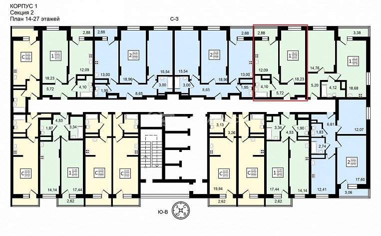 1-комнатная квартира, 41.52 м2, эт. 25, id: 758453, фото 16