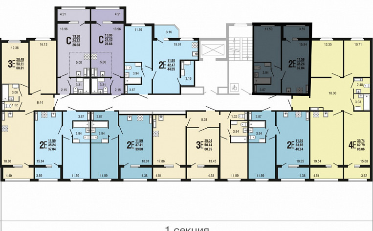 2-Комнатная квартира 62.66м², эт. 3, фото 18