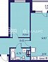 1-комнатная квартира, 53.66 м2, эт. 10, id: 1073645, фото 1
