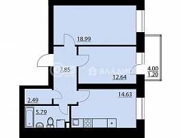 2-комнатная квартира, 63.68 м2