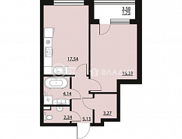 1-комнатная квартира, 50.3 м2