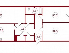 3-комнатная квартира, 103.4 м2