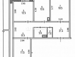 3-Комнатная квартира 86.20м²