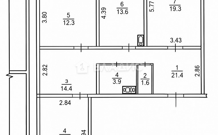 3-Комнатная квартира 86.20м², эт. 13, фото 27