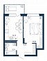 1-комнатная квартира, 38.45 м2, эт. 2, id: 1068787, фото 1