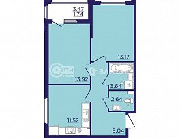 3-комнатная квартира, 95.87 м2