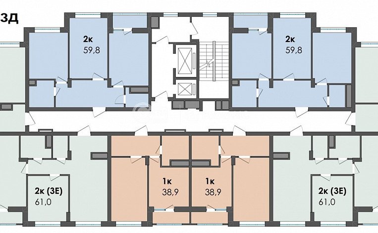 2-комнатная квартира, 60.4 м2, эт. 4, id: 813935, фото 19