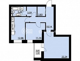 2-комнатная квартира, 70.03 м2