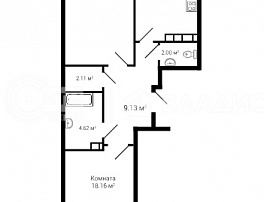 2-комнатная квартира, 68.23 м2