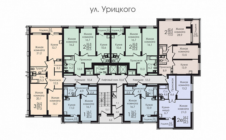 1-Комнатная квартира 39.60м², эт. 21, фото 7