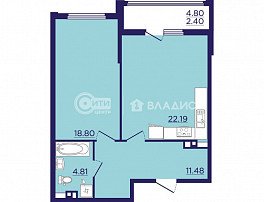 1-комнатная квартира, 50.06 м2
