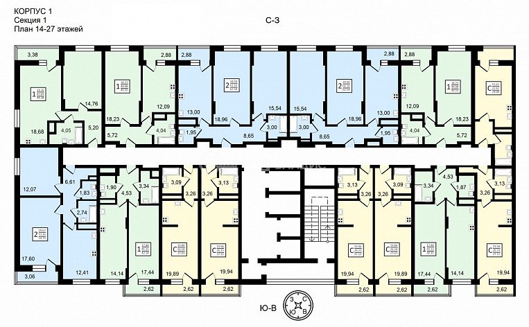 2-комнатная квартира, 54.79 м2, эт. 22, id: 758759, фото 16