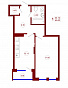 1-комнатная квартира, 45.63 м2, эт. 3, id: 810120, фото 1