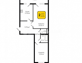 2-комнатная квартира, 69.22 м2