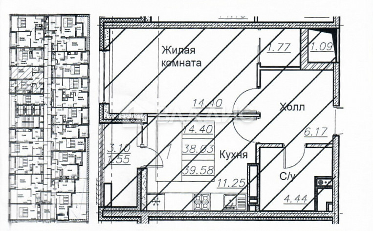 1-Комнатная квартира 37.30м², эт. 16, фото 30