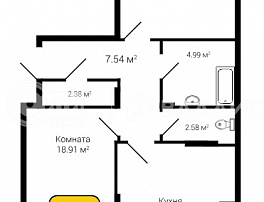 2-комнатная квартира, 70.63 м2