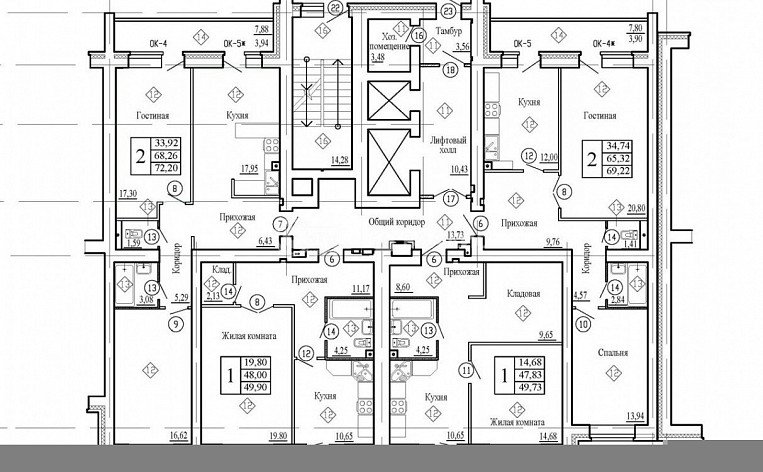 2-комнатная квартира, 69.22 м2, эт. 10, id: 756586, фото 2