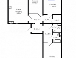 3-комнатная квартира, 94.7 м2