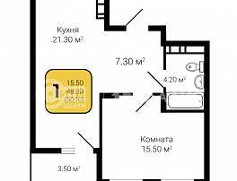 1-комнатная квартира, 50.1 м2