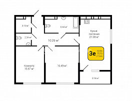 2-комнатная квартира, 77.84 м2