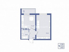 1-комнатная квартира, 39 м2