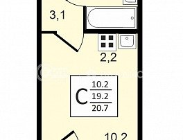 1-комнатная квартира, 20.7 м2