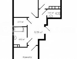 2-комнатная квартира, 66.58 м2