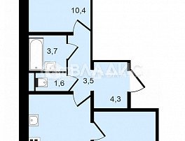 2-комнатная квартира, 57 м2