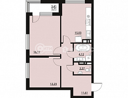 2-комнатная квартира, 63.14 м2