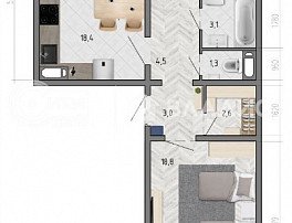 2-комнатная квартира, 70 м2