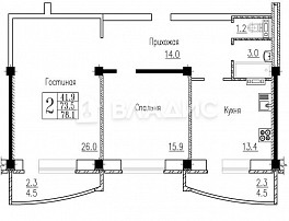 2-Комнатная квартира 78.10м²