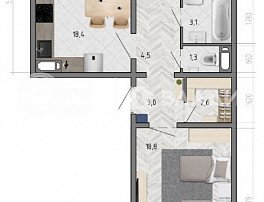 2-комнатная квартира, 70 м2