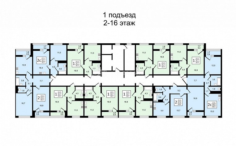 3-комнатная квартира, 83.2 м2, эт. 15, id: 1056776, фото 29