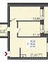 2-комнатная квартира, 59.14 м2, эт. 3, id: 1063730, фото 1